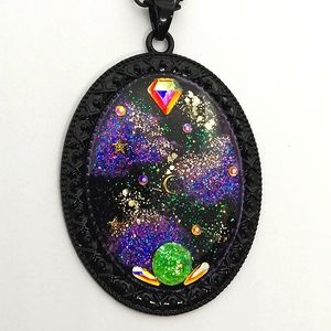 Galaxy Necklace (purple/green)